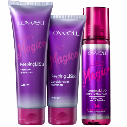 Imagem do produto Kit Lowell Liso Mágico Keeping Liss Triplo (3 Produtos)