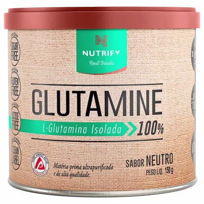 Suplemento Alimentar em Pó Nutrify Glutamine L-Glutamina Isolada 100% Neutro 150g.