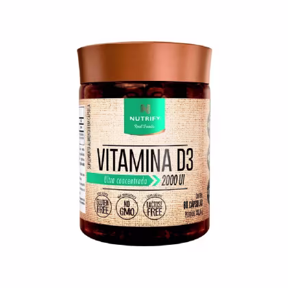 Suplemento Vitamínico Nutrify Vitamina D3 Ultra Concentrada 2000UI (60 Cápsulas)