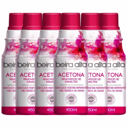 Imagem do produto Kit Removedores de Esmaltes Acetona Beira Alta 450ml C/6