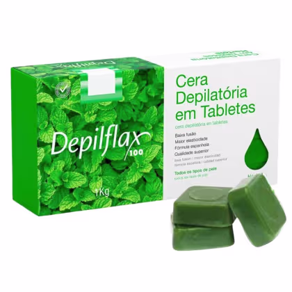 Imagem do produto Cera Depilatória Depilflax em Tabletes Hortelã Menta 1kg