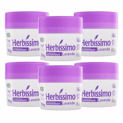 Imagem do produto Kit 6 Desodorante Creme Herbissimo Lavanda Antitranspirante 55g