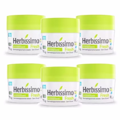 Imagem do produto Kit 6 Desodorante Creme Herbissimo Fresh Antitranspirante 55g