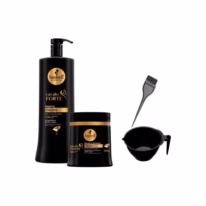 Imagem do produto Kit Haskell Cavalo Forte Shampoo 1L Máscara 500g +Cumbuca