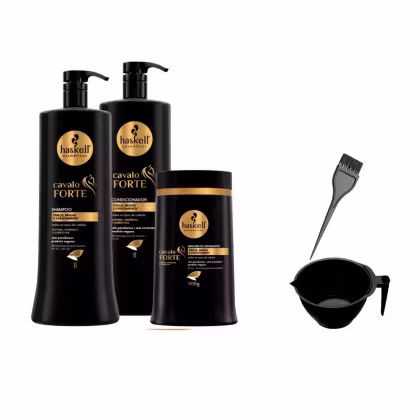 Imagem do produto Kit Haskell Cavalo Forte Shp Cond 1L e Máscara 900g +Cumbuca