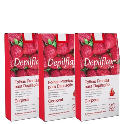 Imagem do produto Kit Depilflax Trio Morango (3 Unidades)