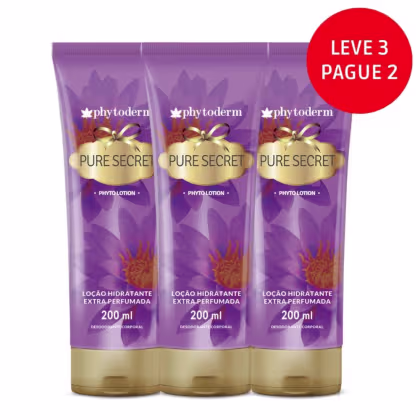 Imagem do produto Loção Hidratante Leve 3 Pague 2 Phytoderm Pure Secret 200ml