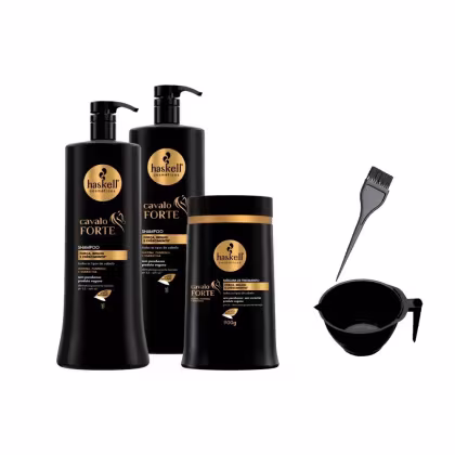 Imagem do produto Kit Haskell Cavalo Forte 2 Shampoo 1L Máscara 900g +Cumbuca