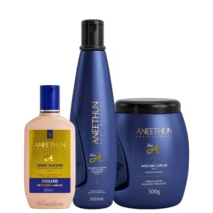 Imagem do produto Kit Aneethun Linha A Shampoo 300ml + Creme de Brilho 250ml + Máscara 500g