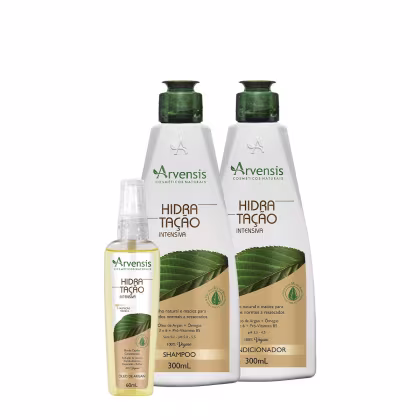 Imagem do produto Kit Arvensis Cosméticos Naturais Hidratação Intensiva Shampoo Condicionador e Óleo (3 produtos)