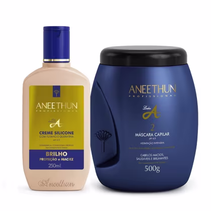 Imagem do produto Kit Aneethun Linha A Creme de Brilho 250ml + Máscara 500g