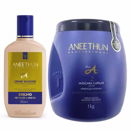 Imagem do produto Kit Aneethun Linha A Creme de Brilho 250ml + Máscara 1000