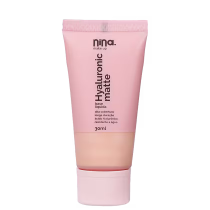 Base Líquida  Nina Makeup Hyaluronic Matte de 30ml