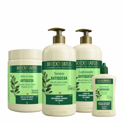 Imagem do produto Kit Bio Extratus Jaborandi Antiqueda Shampoo Litro Condicionador Máscara e Tônico (4 produtos)