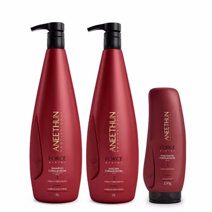 Imagem do produto Aneethun Force System - Kit Shampoo 1L+ Máscara 1L + Finalizador Fortalecedor 250g