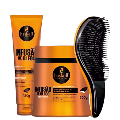Imagem do produto Kit Haskell Infusão De Óleos 500ml Máscara Leave In +Escova