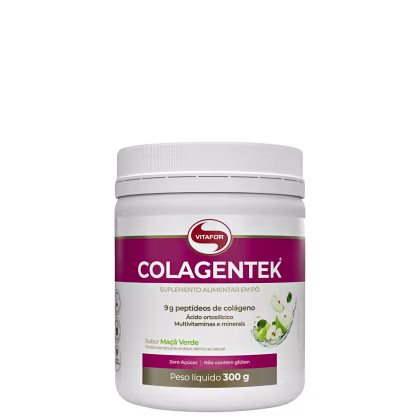 Suplemento Vitamínico Colagentek Colágeno Maçã Verde, da marca Vitafor.