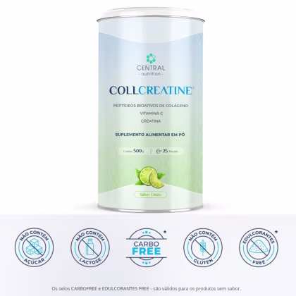 Imagem do produto CollCreatine Colageno + Creatina 500g Sabor Limão Central Nutrition
