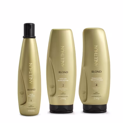 Imagem do produto KIT BLOND SYSTEM SHAMPOO MASCARA E FINALIZADOR - ANEETHUN
