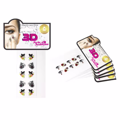 Imagem do produto Kit Arte Sedução Adesivos de Unha 3D (5 Cartelas)