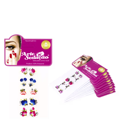 Imagem do produto Kit Arte Sedução Adesivos para Unhas 100% Artesanal (10 Cartelas)