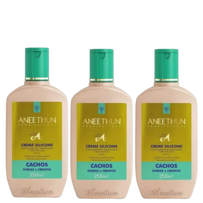 Imagem do produto Aneethun Linha A - Kit Creme Silicone Cachos 250 ml (3 un)