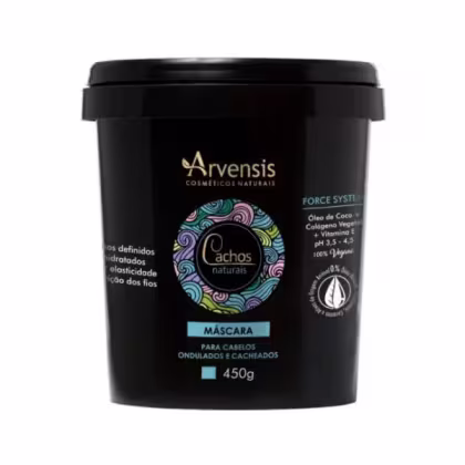 Máscara Capilar Cachos Naturais Ondulados e Cacheados de Arvensis. Volumetria 450g