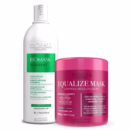 Imagem do produto Kit Prohall Shampoo Biomask 1 Litro + Máscara Equalize 500g
