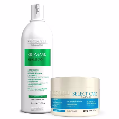 Imagem do produto Kit Prohall Shampoo Biomask 1L + Máscara Select Care 300g