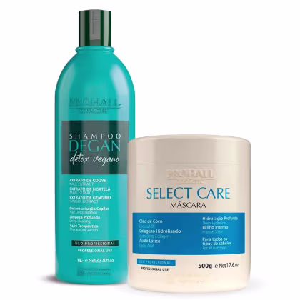 Imagem do produto Kit Prohall Shampoo Degan 1L + Máscara Select Care 500g