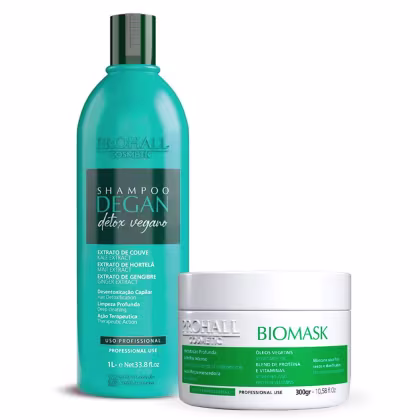 Imagem do produto Kit Prohall Shampoo Degan 1L + Máscara Biomask 300g