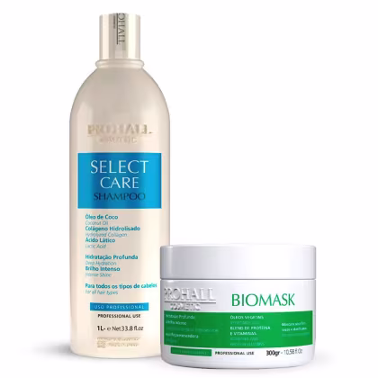 Imagem do produto Kit Prohall Shampoo Select Care 1L + Máscara Biomask 300g
