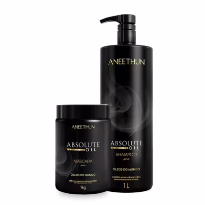 Imagem do produto Kit Shampoo Oil Absolute e Máscara Hidratante Aneethun Litro