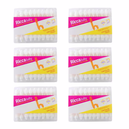 Imagem do produto Kit Hastes Flexíveis Ricca Baby Com Ponta de Algodão Cód. 3245 C/6