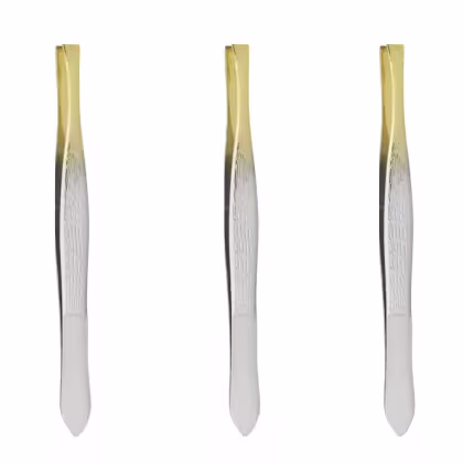 Imagem do produto Kit Pinças Belliz Enox Ponta Dourada Reta Cod.700 C/3