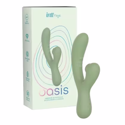 Imagem do produto Vibrador de Ponto G com Sugador de Clitóris Oasis Linha Wellness Intt - Verde