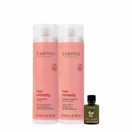 Imagem do produto Kit Cadiveu Essentials Hair Remedy Shampoo Condicionador e Açaí Oil (3 produtos)