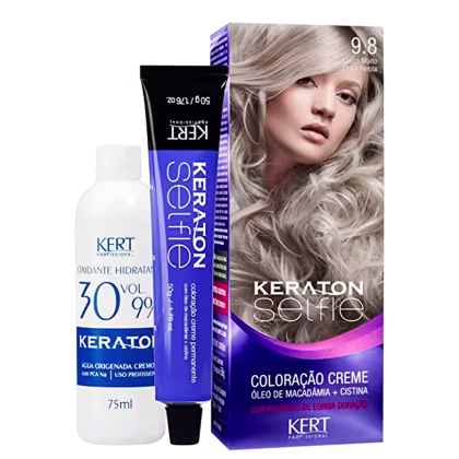 Imagem do produto Kit Keraton Selfie 9.8 Louro Muito Claro Pérola + Oxigenada (2 Produtos)