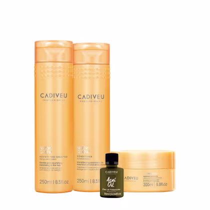 Imagem do produto Kit Cadiveu Professional Nutri Glow Shampoo Condicionador Máscara P e Açaí Oil (4 produtos)