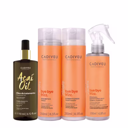 Imagem do produto Kit Cadiveu Professional Bye Bye Frizz Shampoo Condicionador Selagem Gradativa e Açaí Oil 110 (4 produtos)