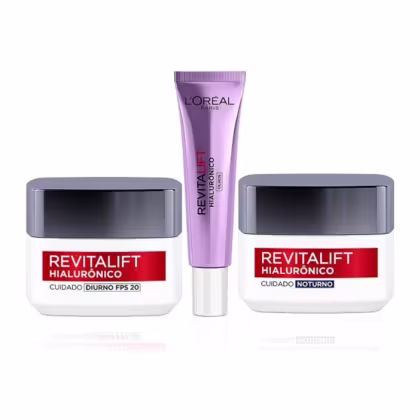 Imagem do produto Kit FACIAL Creme Revitalift Hialurônico DIA + NOITE + OLHOS Loreal Paris