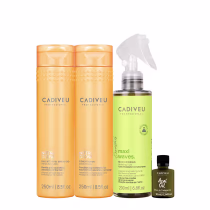 Imagem do produto Kit Cadiveu Professional Nutri Glow Shampoo Condicionador Maxi Ondas e Açaí Oil (4 produtos)