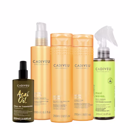 Imagem do produto Kit Cadiveu Professional Nutri Glow Shampoo Condicionador Maxi Ondas Booster Pré Shampoo e Açaí Oil 60 (5 produtos)