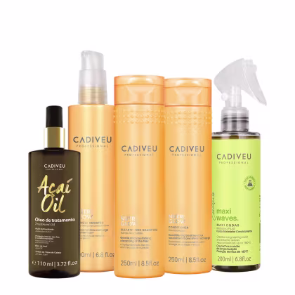 Imagem do produto Kit Cadiveu Professional Nutri Glow Shampoo Condicionador Maxi Ondas Booster Pré Shampoo e Açaí Oil 110 (5 produtos)