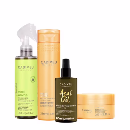 Imagem do produto Kit Cadiveu Professional Nutri Glow Shampoo Máscara Maxi Ondas e Açaí Oil 60 (4 produtos)