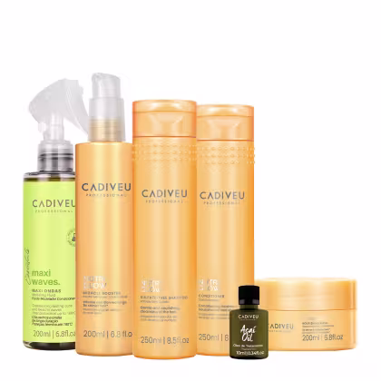Imagem do produto Kit Cadiveu Professional Nutri Glow Shampoo Condicionador Máscara Fluído Leave-in e Açaí Oil (6 produtos)