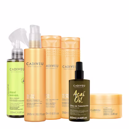 Imagem do produto Kit Cadiveu Professional Nutri Glow Shampoo Condicionador Máscara Fluído Leave-in e Açaí Oil 60 (6 produtos)