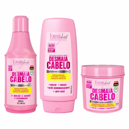 Imagem do produto Forever Liss Kit Desmaia Cabelo Shampoo 300ml, Condicionador 300g, Máscara Ultra Hidratante 200g