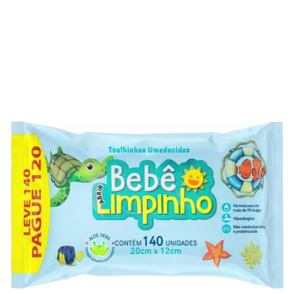 Imagem do produto Toalha Umedecida Bebê Limpinho 140Un