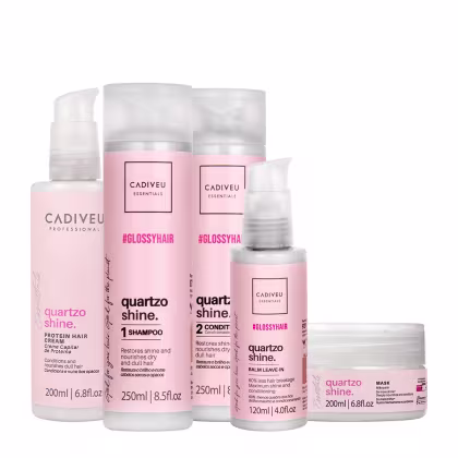 Imagem do produto Kit Cadiveu Professional Essentials Quartzo Shine Shampoo Condicionador Máscara Pré- Shampoo e Leave-in (5 produtos)